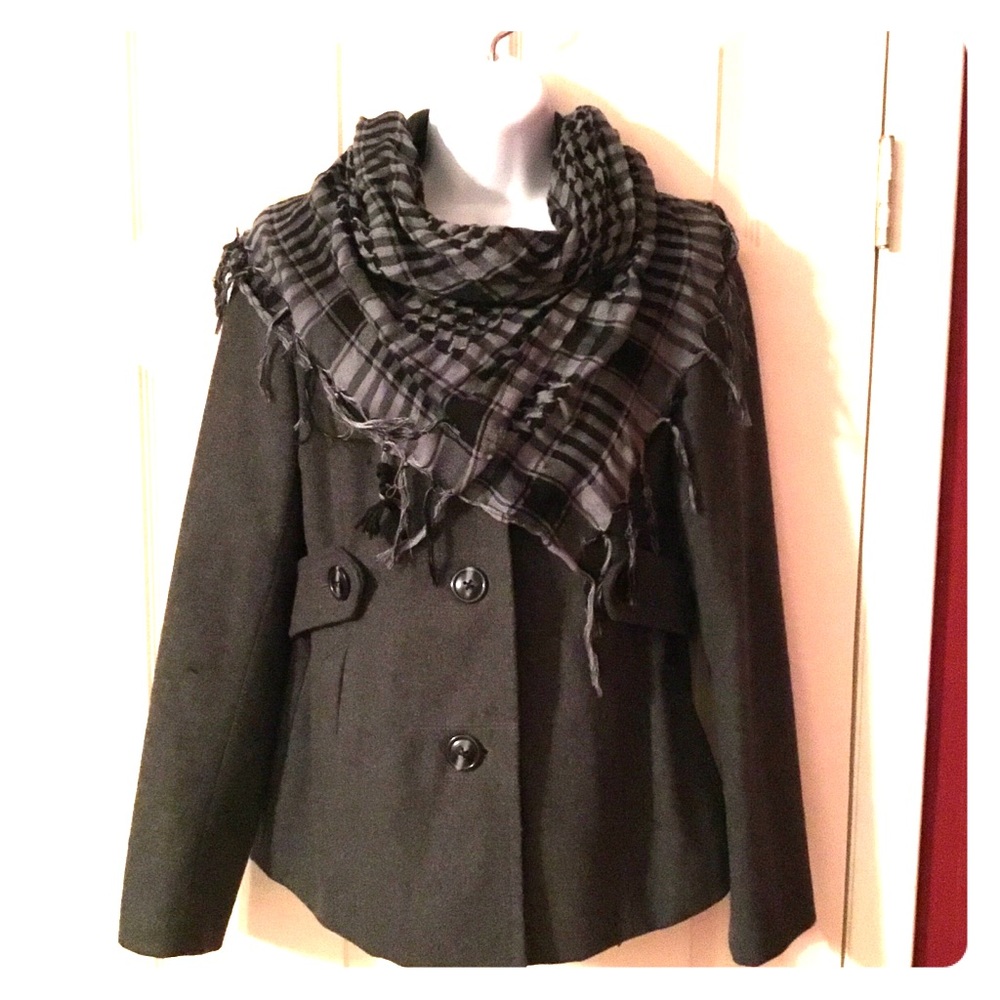 Grey short peacoat GAP